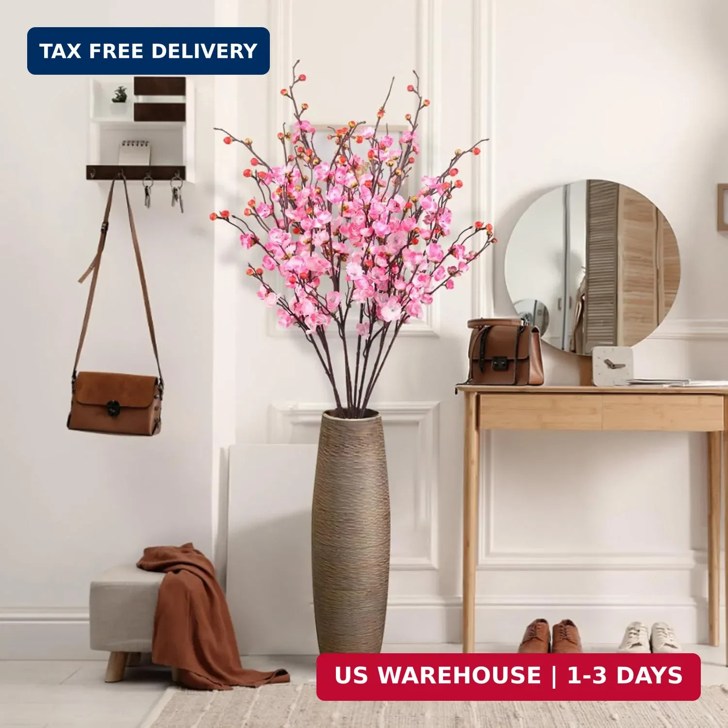 8pcs Pink Cherry Blossom Branches 36in Cherry Blossom Decor (pink, 36in) | artif