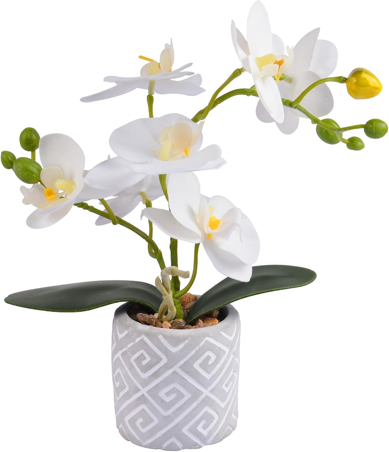 Artificial Orchids Flowers in Pot Real Touch Faux Orchids Flowers with Vase S…