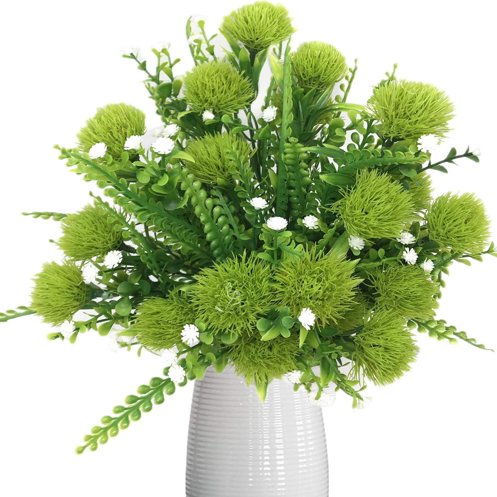 Artificial Flowers, Plastic Plants Dandelion Shrubs Grass Fake Bushes Home Ga…
