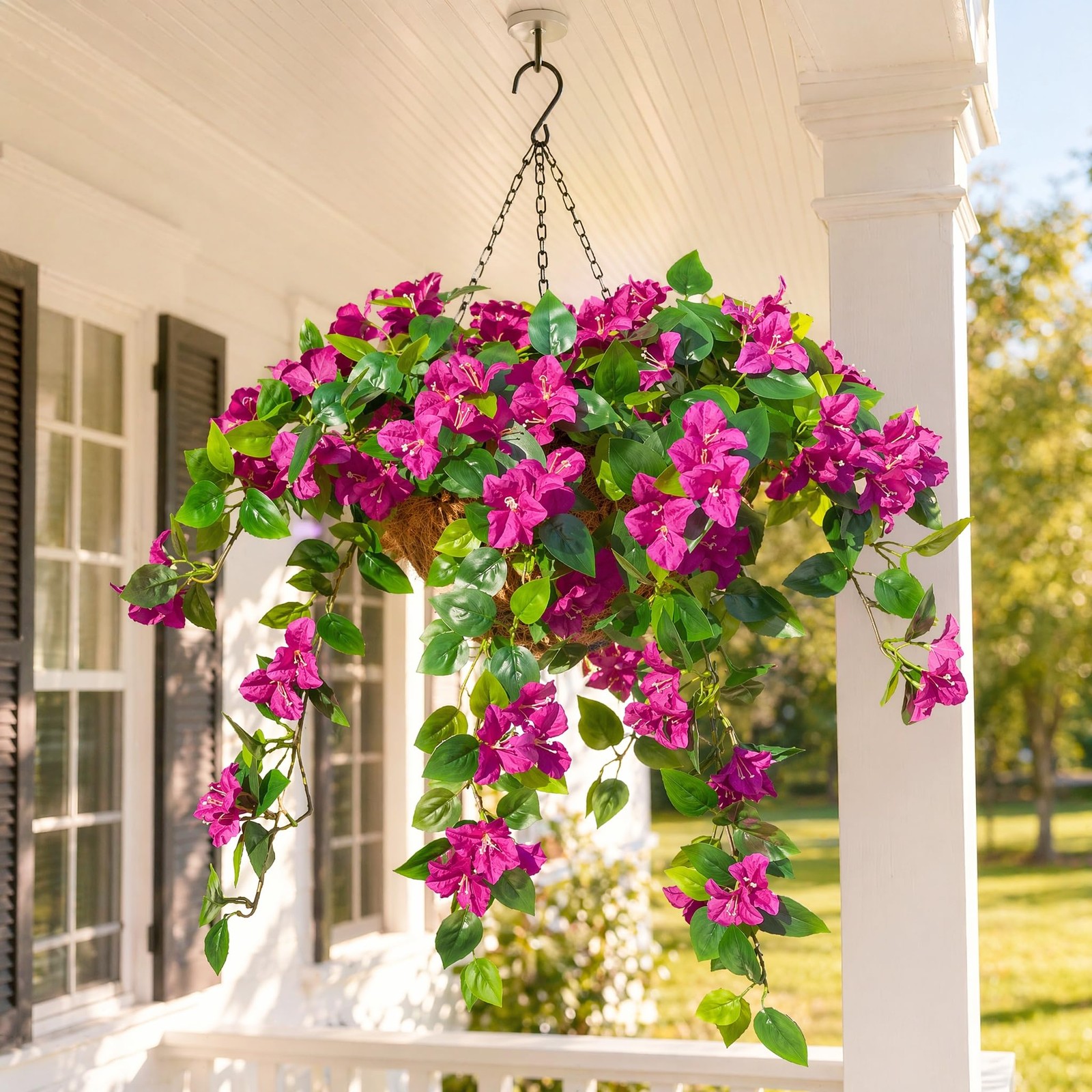 Artificial Bougainvillea Flowers Faux Plants for Outdoor UV Resistant, Fake S