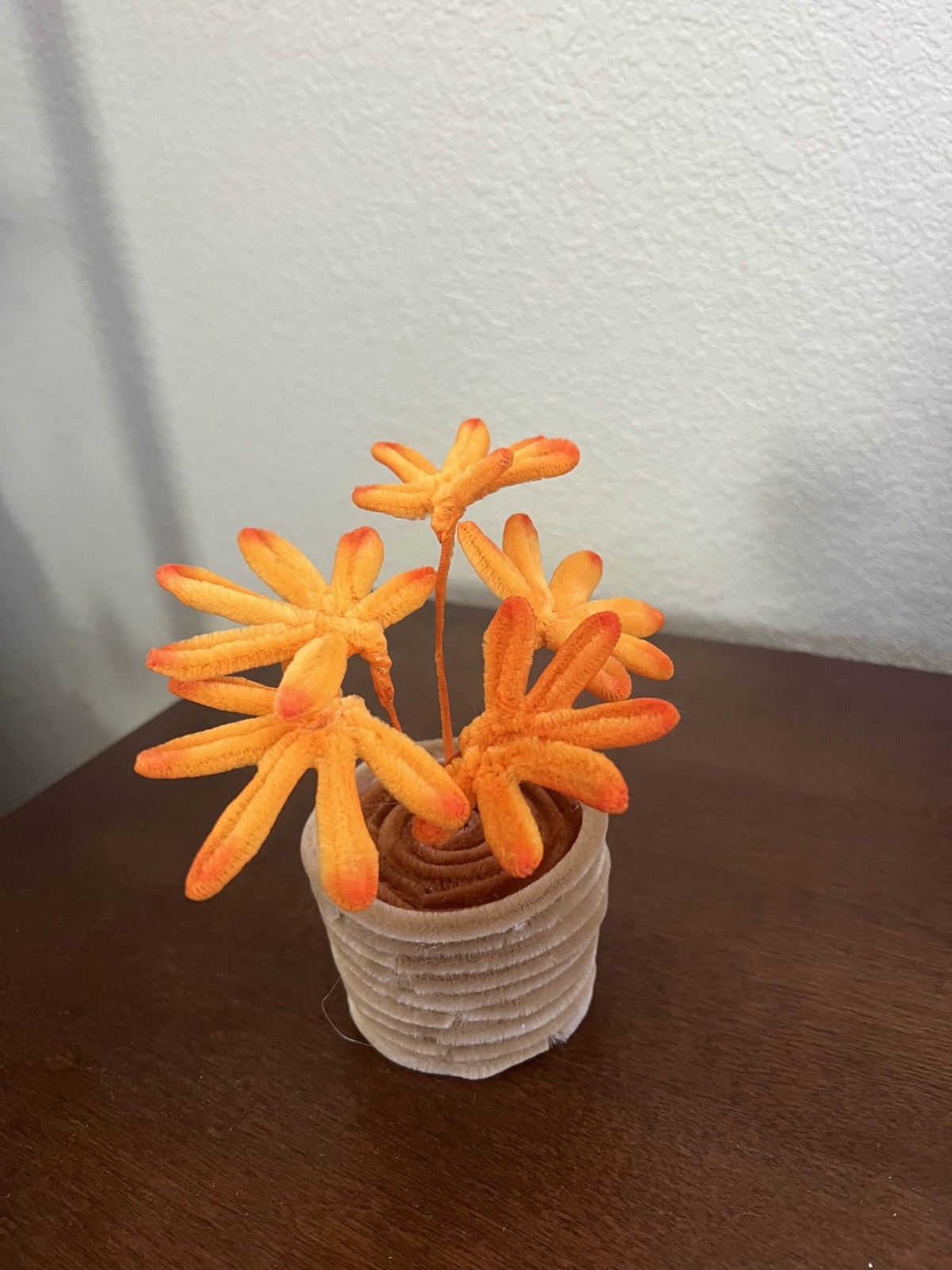 Fuzzy Wire Flower in a Pot, Pipe Cleaner Flower a flower of your choice