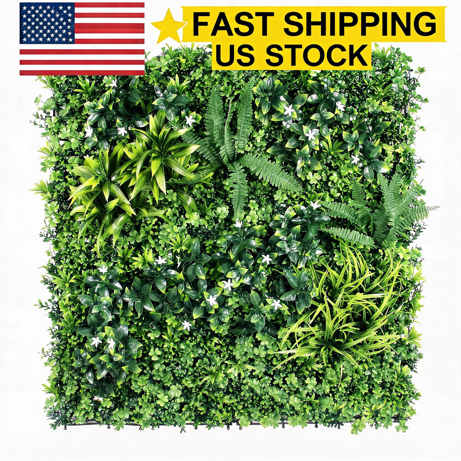 6-Pack Artificial Boxwood Wall Panels 40x40in Each 6-Plant Mix for Weddings