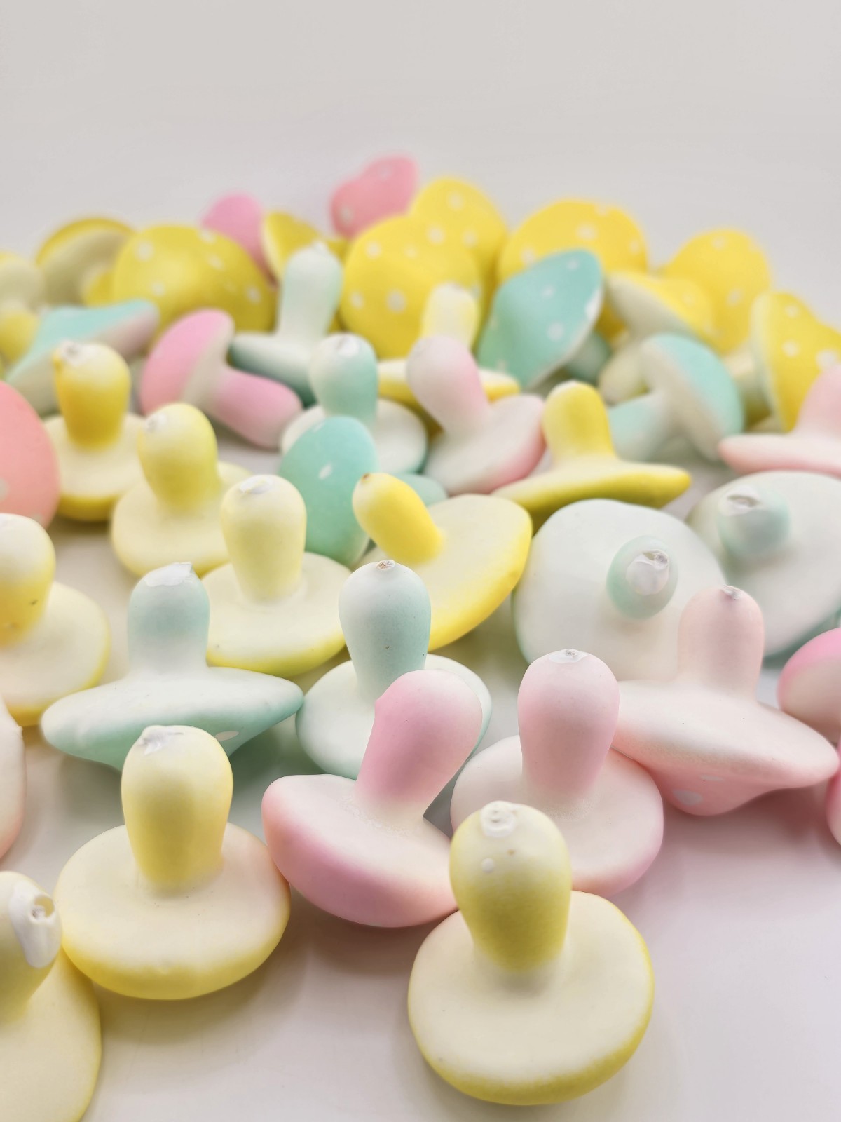 Sm Pastel Mushrooms Easter Spring Table Scatter Vase Filler Boho Farmhouse NEW