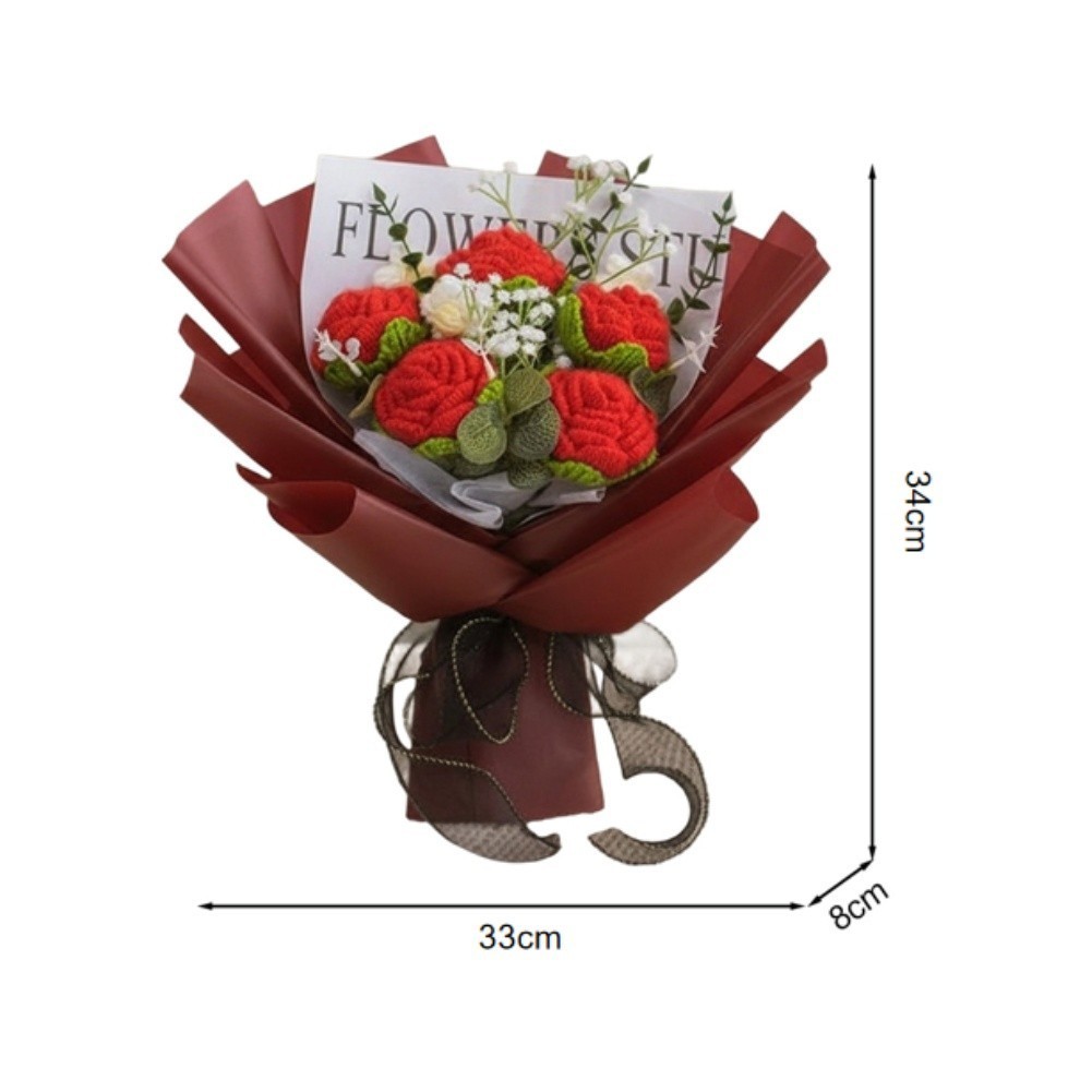 Knitted Bouquet Handcrafted Floral Decoration for Home Use