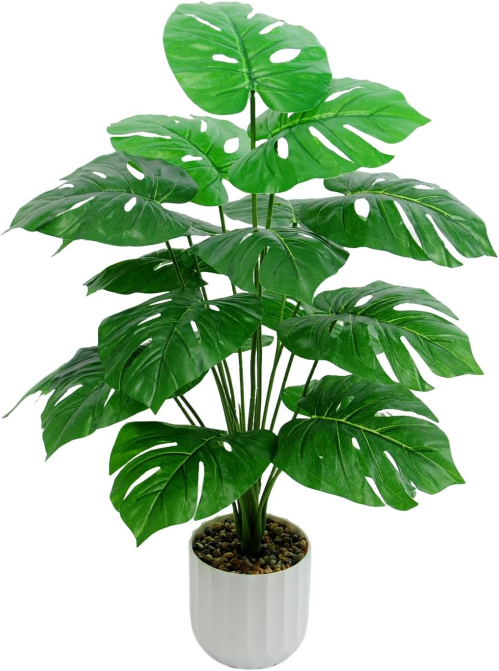 28“ Fake Plant Artificial Monstera for Room Decor, Faux Potted Plants Indoor for