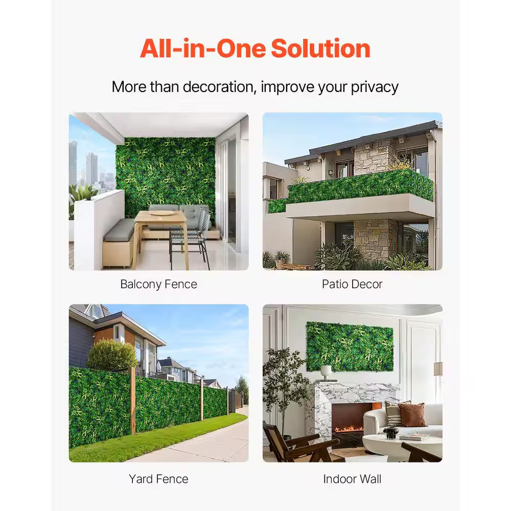 Artificial Grass Wall Panels, 12-Pcs 20 X 20 In. 3D Boxwood Panel for Green Deco