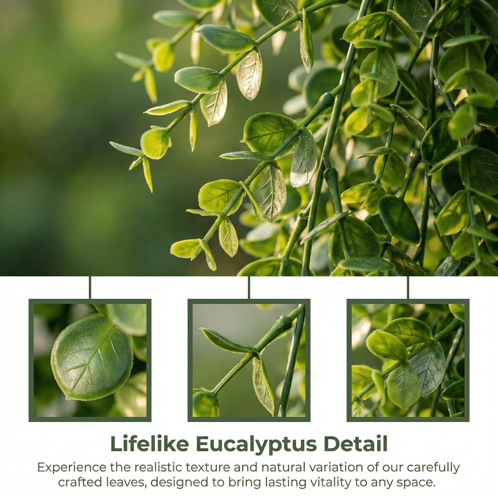 4 Pack Artificial Eucalyptus Hanging Plants 30 Inches UV Resistant Plastic De…