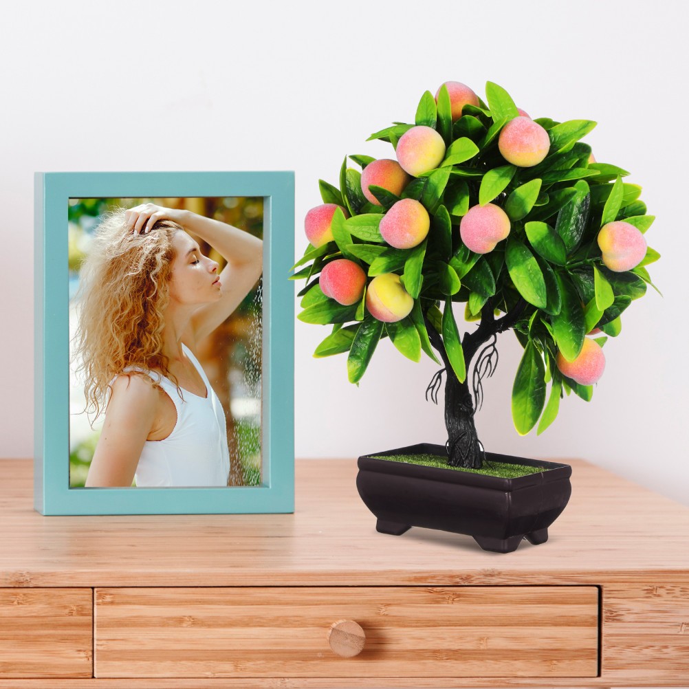 Artificial Bonsai: 25cm Simulation Peach Bonsai Tree – Artificial Potted Plant