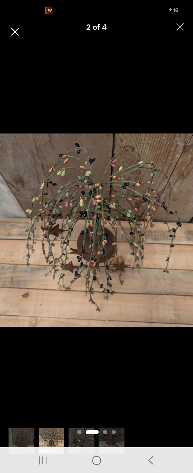 New – 11″ Multi-Color Pip Berry & Rusty Stars Willow Tree – 4″ Base Dia