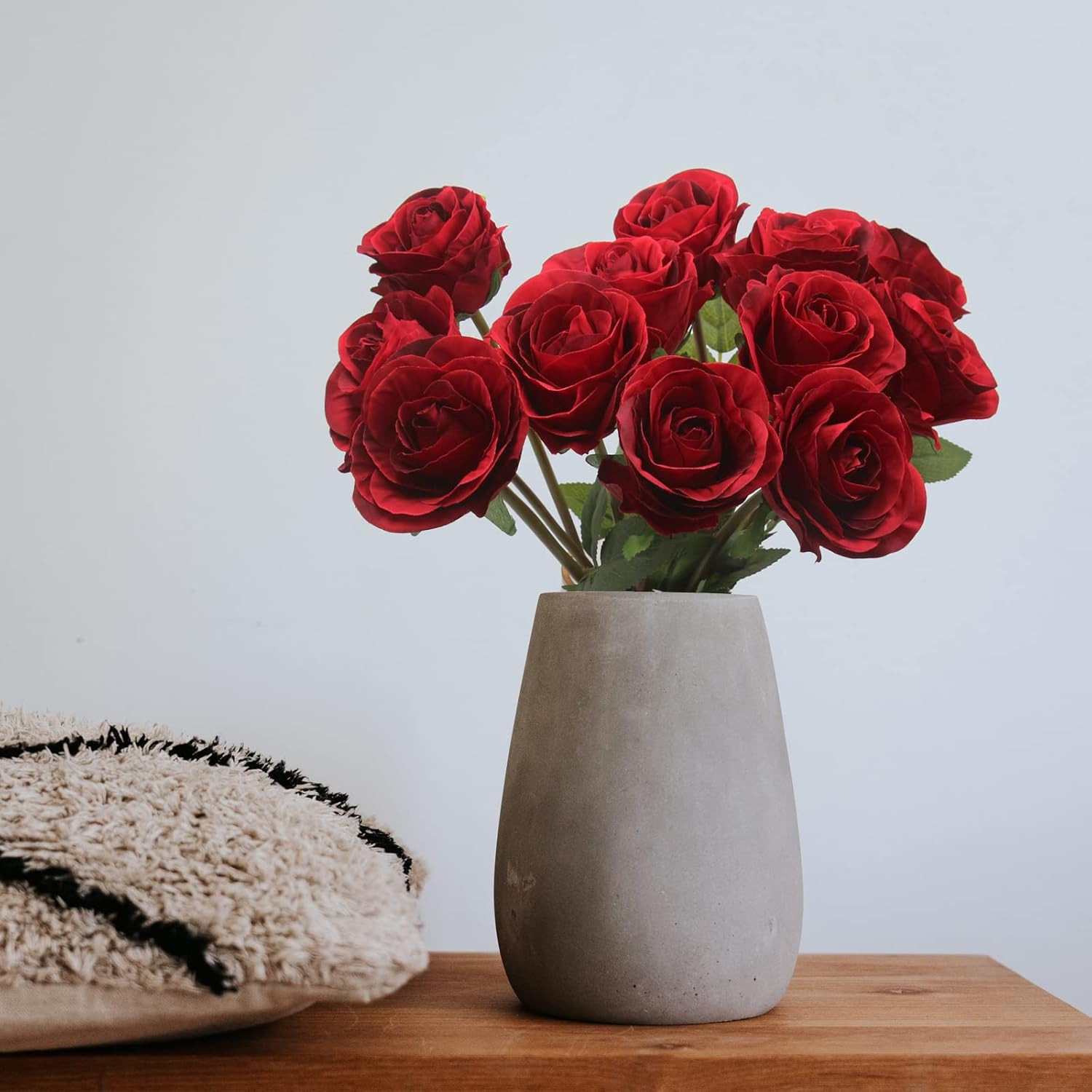 Artificial Roses Flowers for Flower Arrangement, 12 Pcs Silk Red Rose Bouquet fo