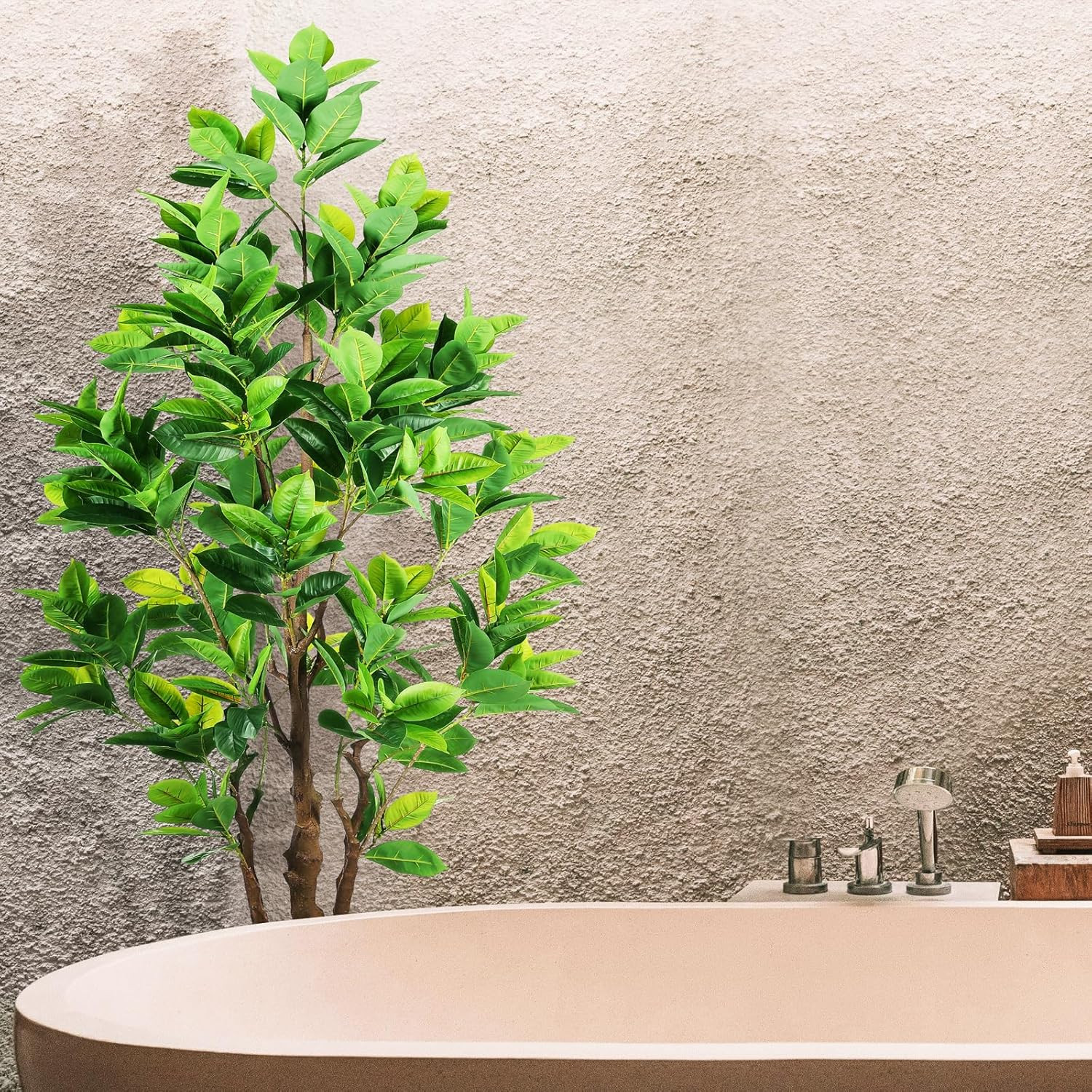 7.2Ft Faux Rubber Tree with Pot – Perfect Indoor/Outdoor Decor for Home & Office