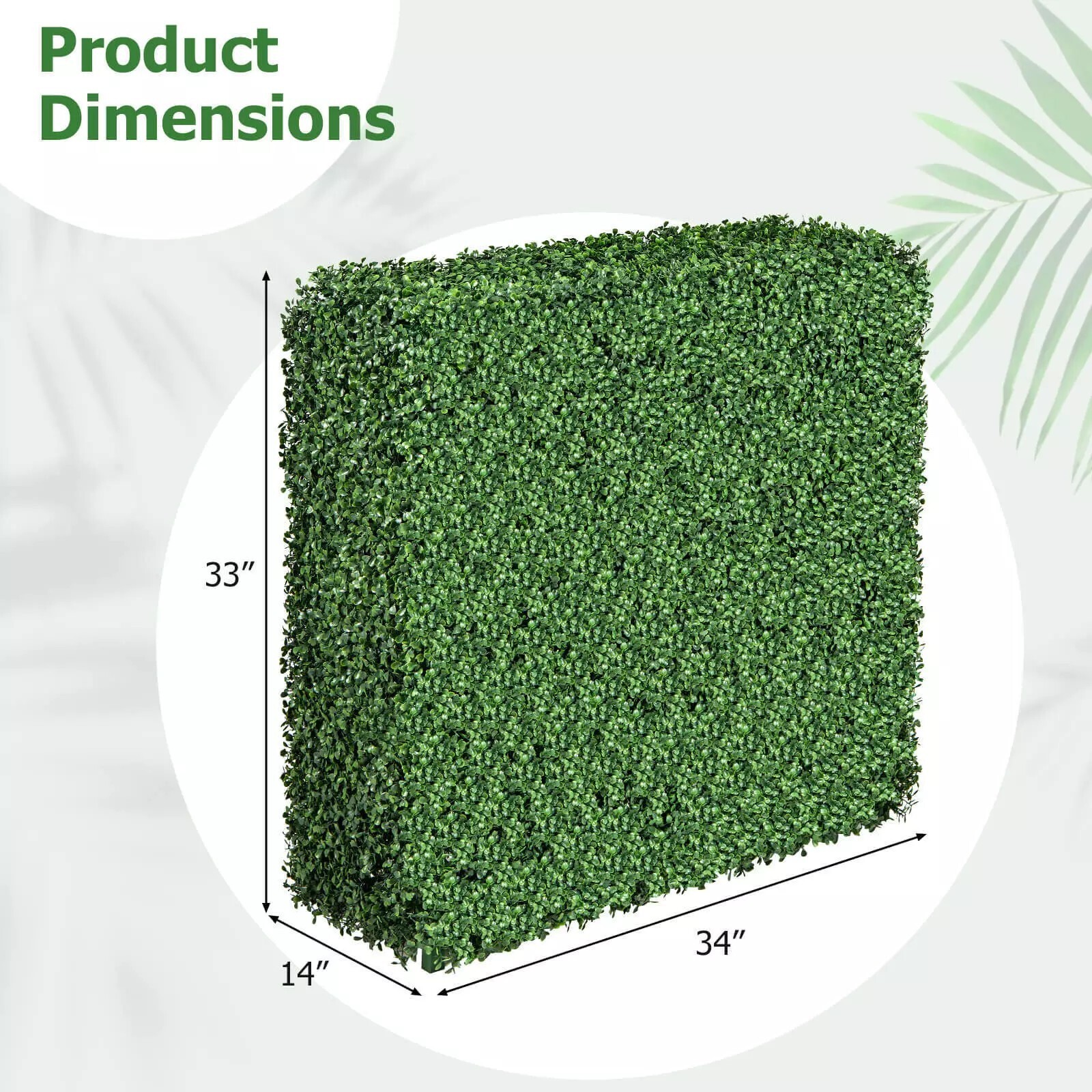 Artificial Plant Wall w/ Realistic PE Leaves Aluminum Tubes Zip Ties Decoration