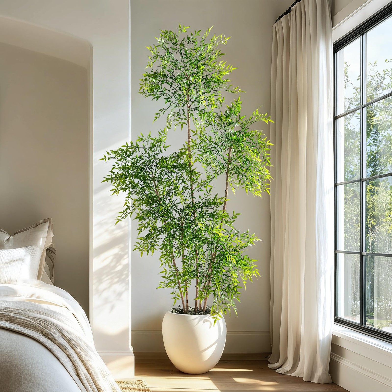 Faux Bamboo Plant Artificial Nandina Tree 7.2FT Artificial Plants Realistic 9…