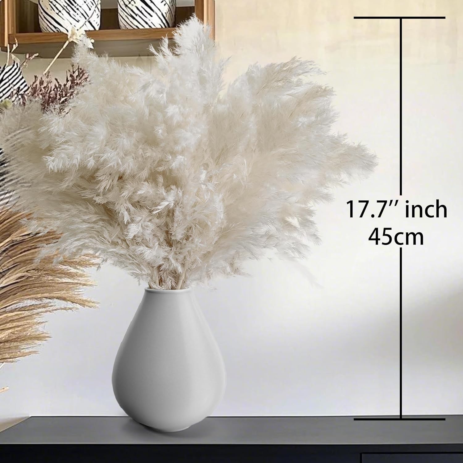 Elegant 30PCS White Pampas Grass for Boho Decor – Ideal for Weddings & Nurseries