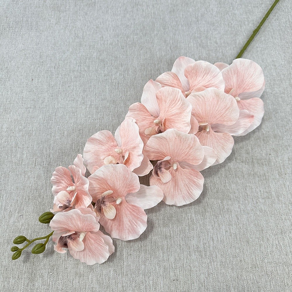 Silk Matte Phalaenopsis 9 Head Artificial Flowers for Foyer Table Decor