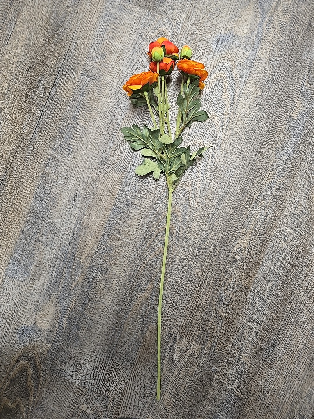26 INCH ORANGE RANUNCULUS SPRAY STEM WEDDING FLORAL BOUQUET