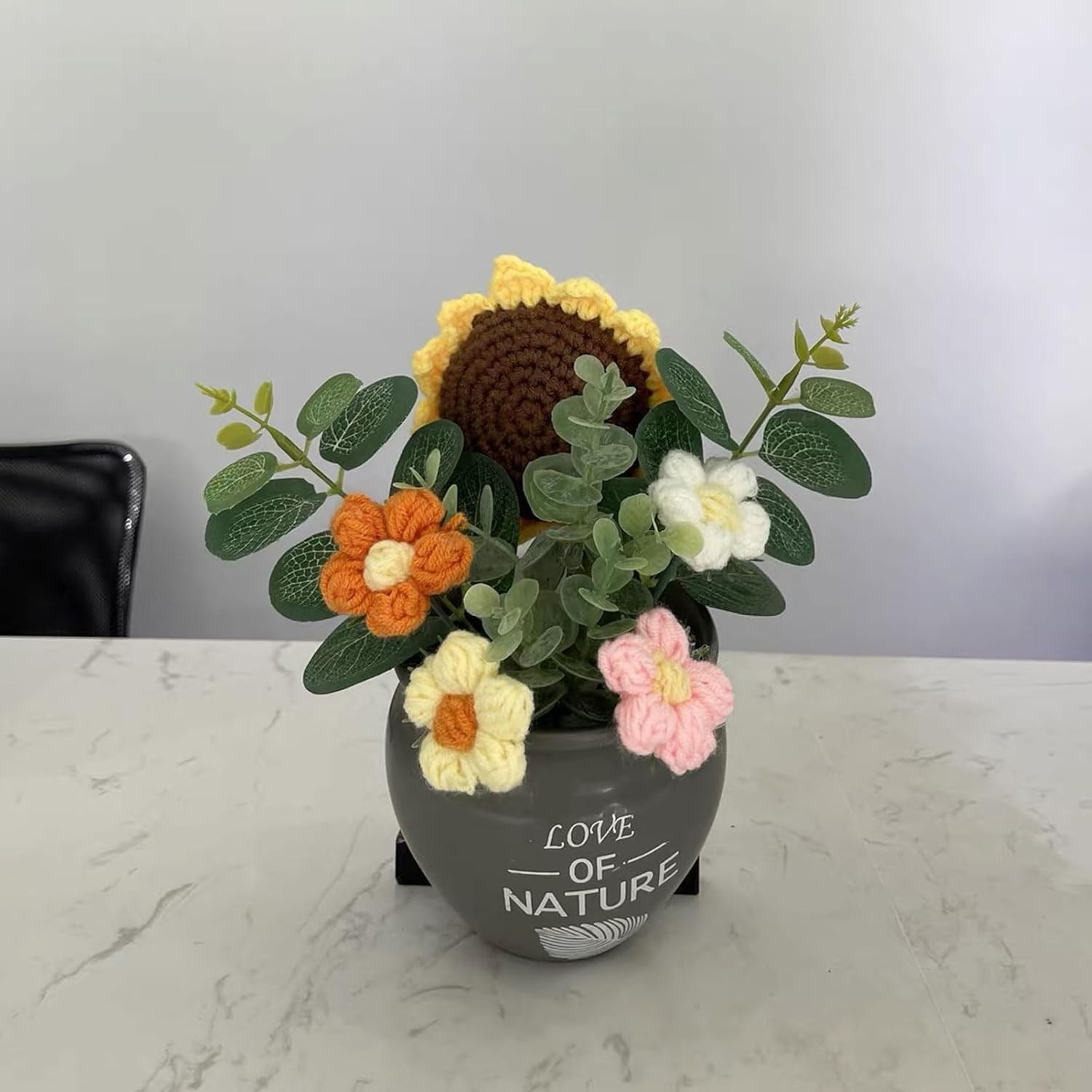Crochet Flowers Bouquet, Handmade Knitted Bouquet, Crochet Bouquet Kit Knitte…