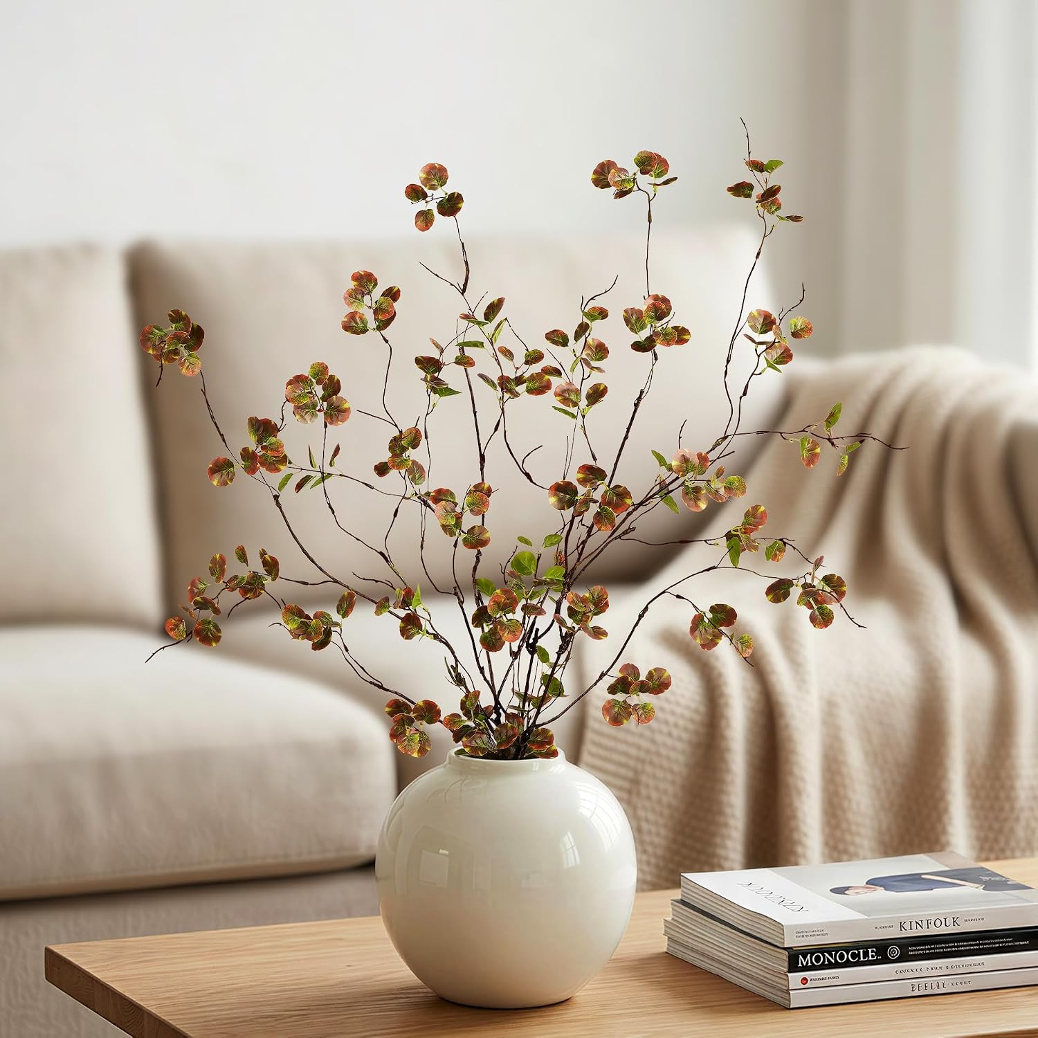 Artificial Eucalyptus Stems for Vase 4PC – 36 Inch Fake Plant Branches for Indoo