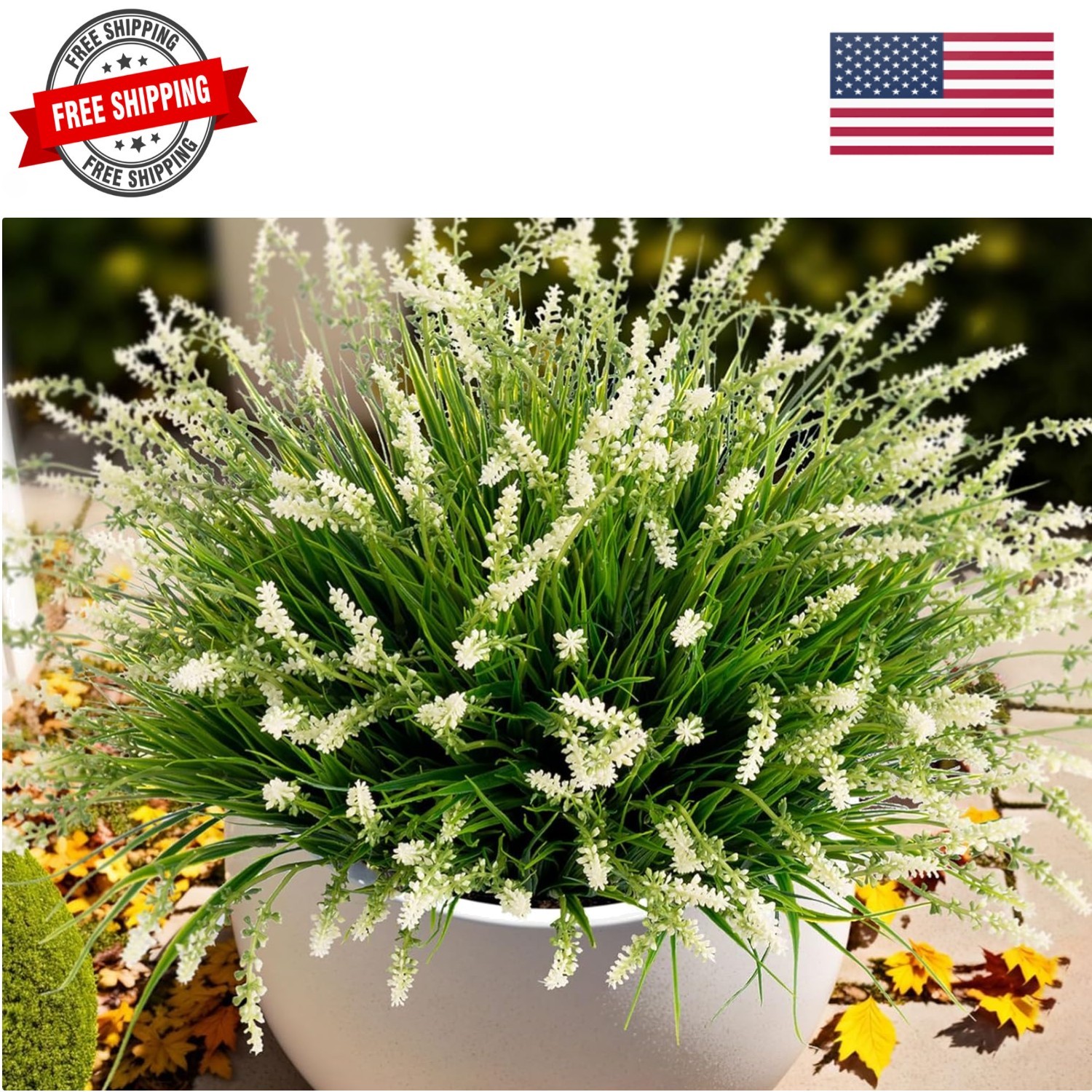 Artificial Faux Plants Flowers for Outdoor Decorations, Fake Monkey Grass for…