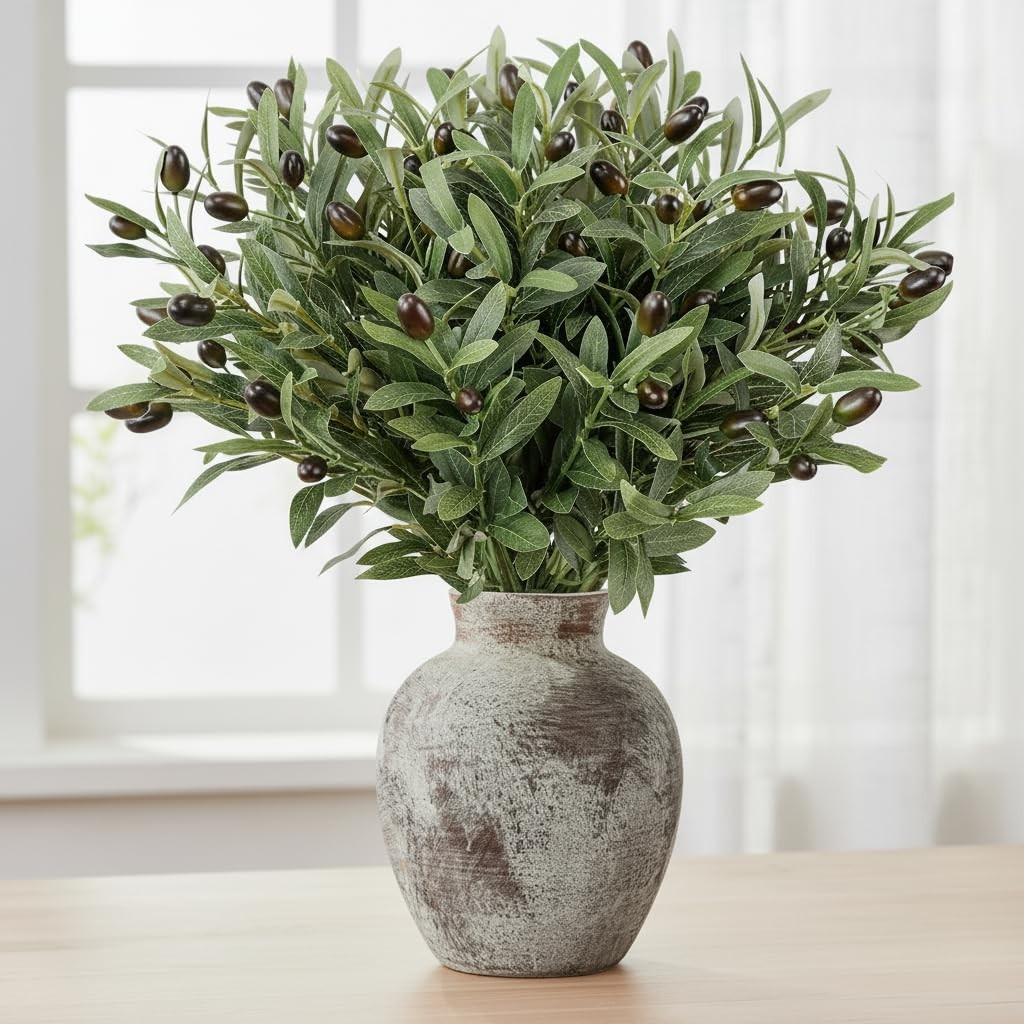 12PCS 18Inch Faux Olive Branches for Vase,Artificia Tree Branches,Fake Plants…