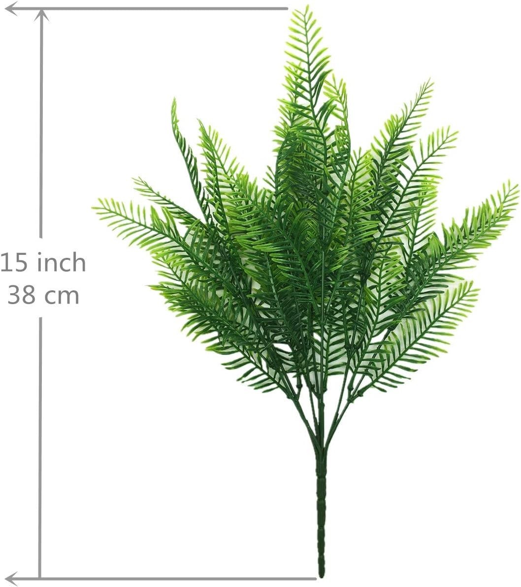 Artificial Shrubs, Plastic Plants Bamboo Grass Fake Green Bushes Greenery Lea…