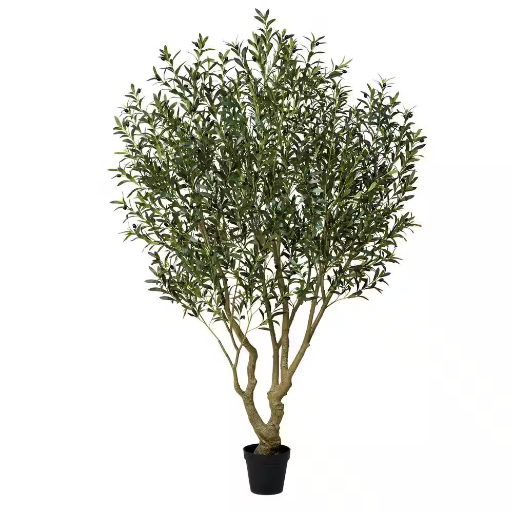 8 Ft. Artificial Olive Tree-Faux Silk Plant Fake Tree for Home Office Decor Indo