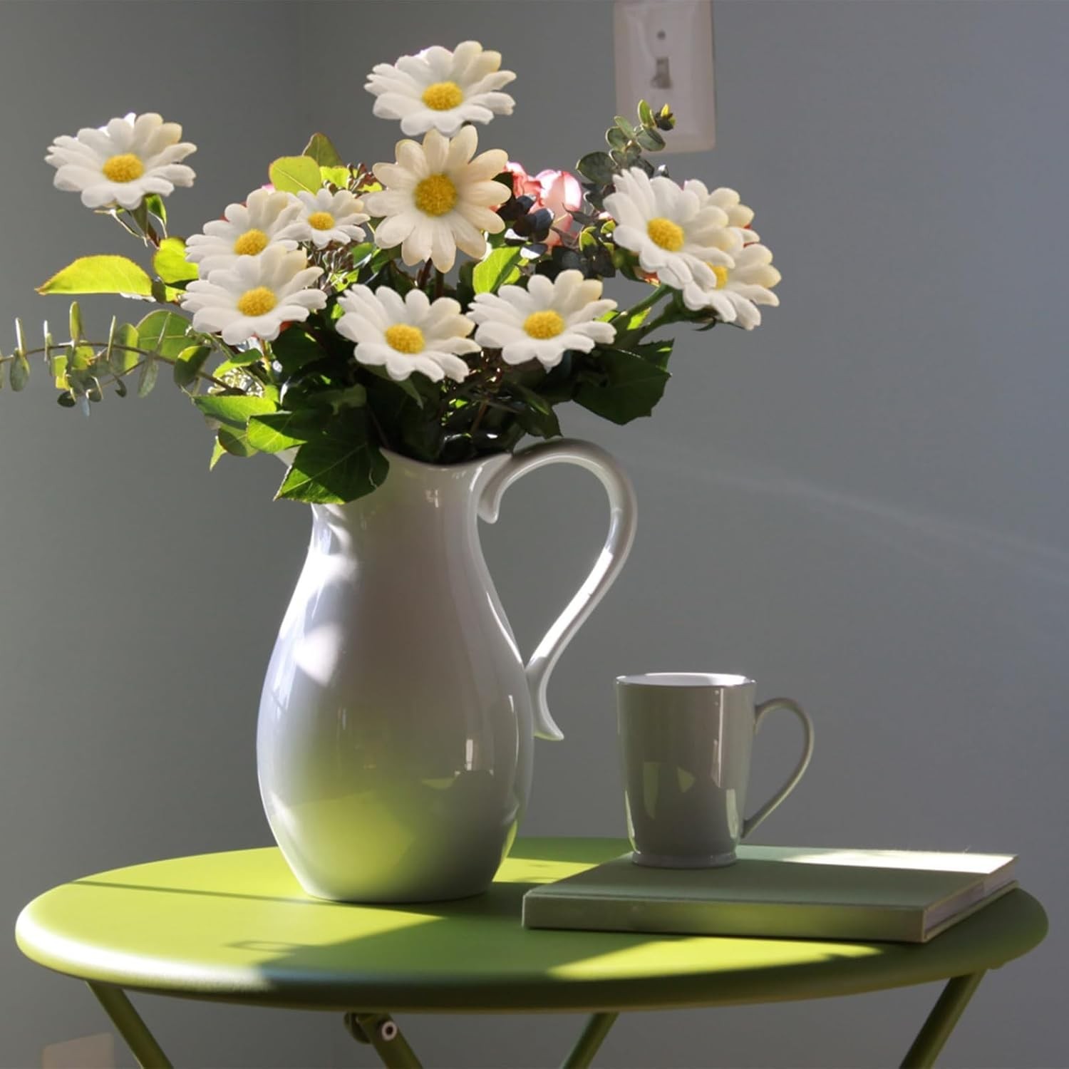 120Pcs Silk Artificial Gerbera Daisy Heads, 1.5 Inch Fabric Fake Chrysanthemum F