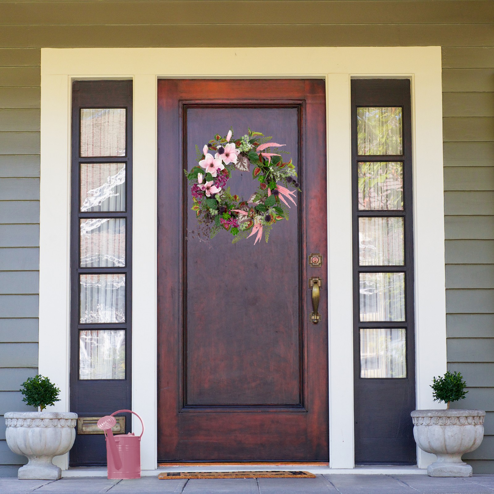 Northlight Succulent and Fern Artificial Spring Floral Wreath, 24-Inch