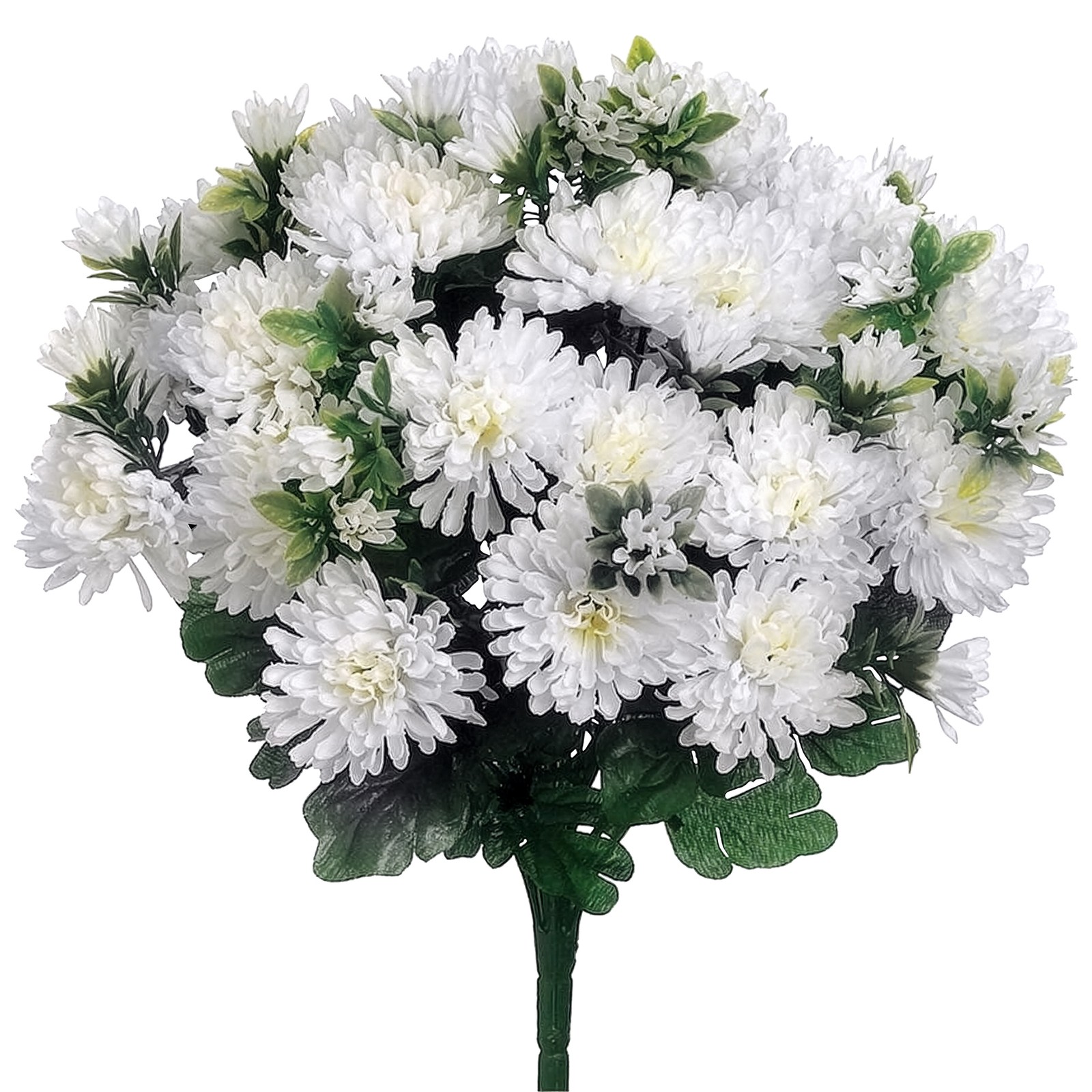 Allstate 14″ Decorative White Artificial Flowering Chrysanthemum Bush