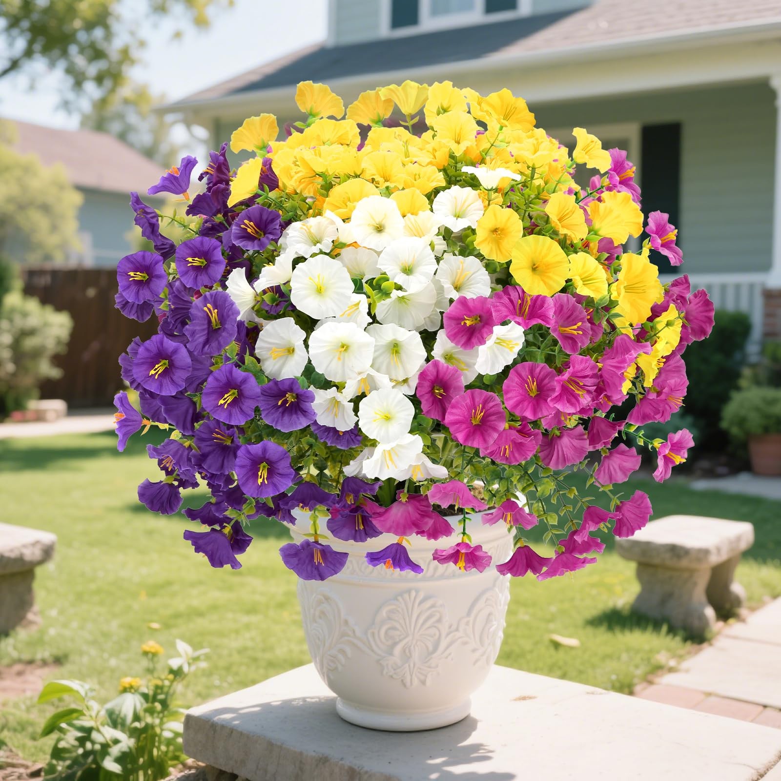 12 paquetes de flores artificiales decorativas resistentes a los rayos UV