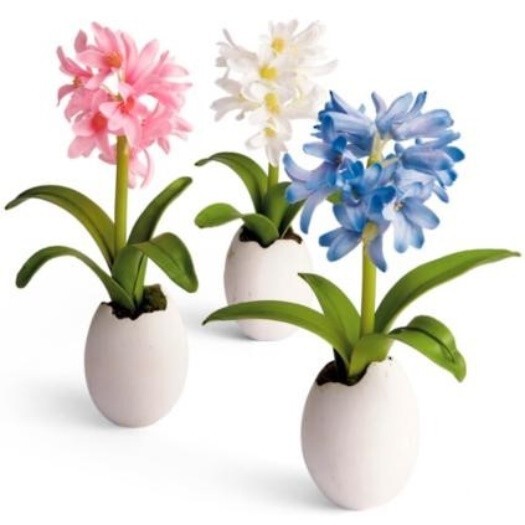 Martha Stewart/Grandin Road Set Of 3 Hyacinth Eggs For Easter/Spring Decorating