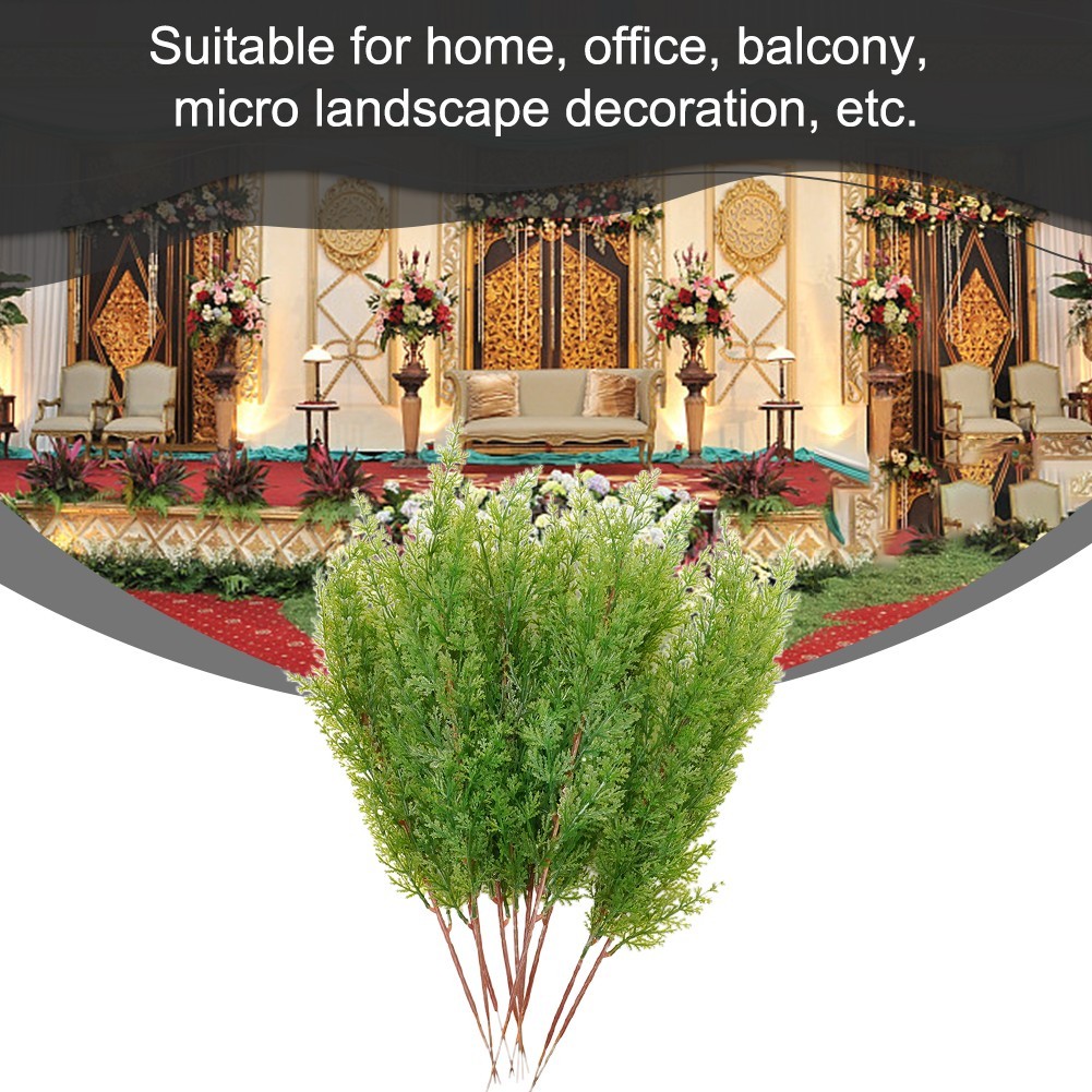 Artificial Pine Cypress Leaves Branch Simulation Green Plant Home Office Decor