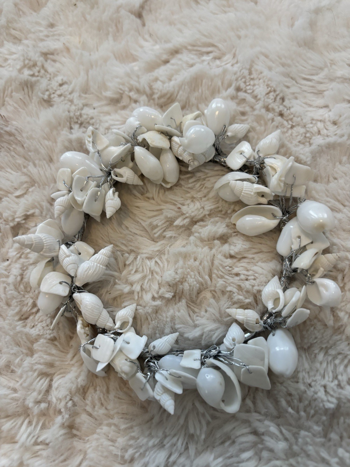 Natural Sea Shell Round Wreath Seaside Nautical Decoration 5” Tree Ornament