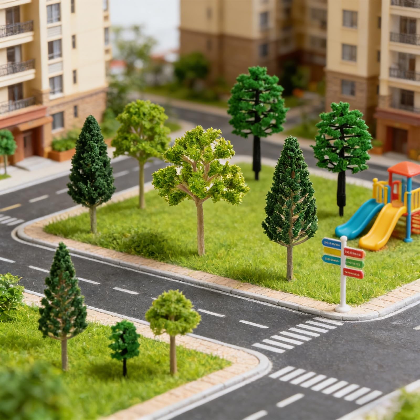 14pcs Mixed Model Trees for Diorama Crafts