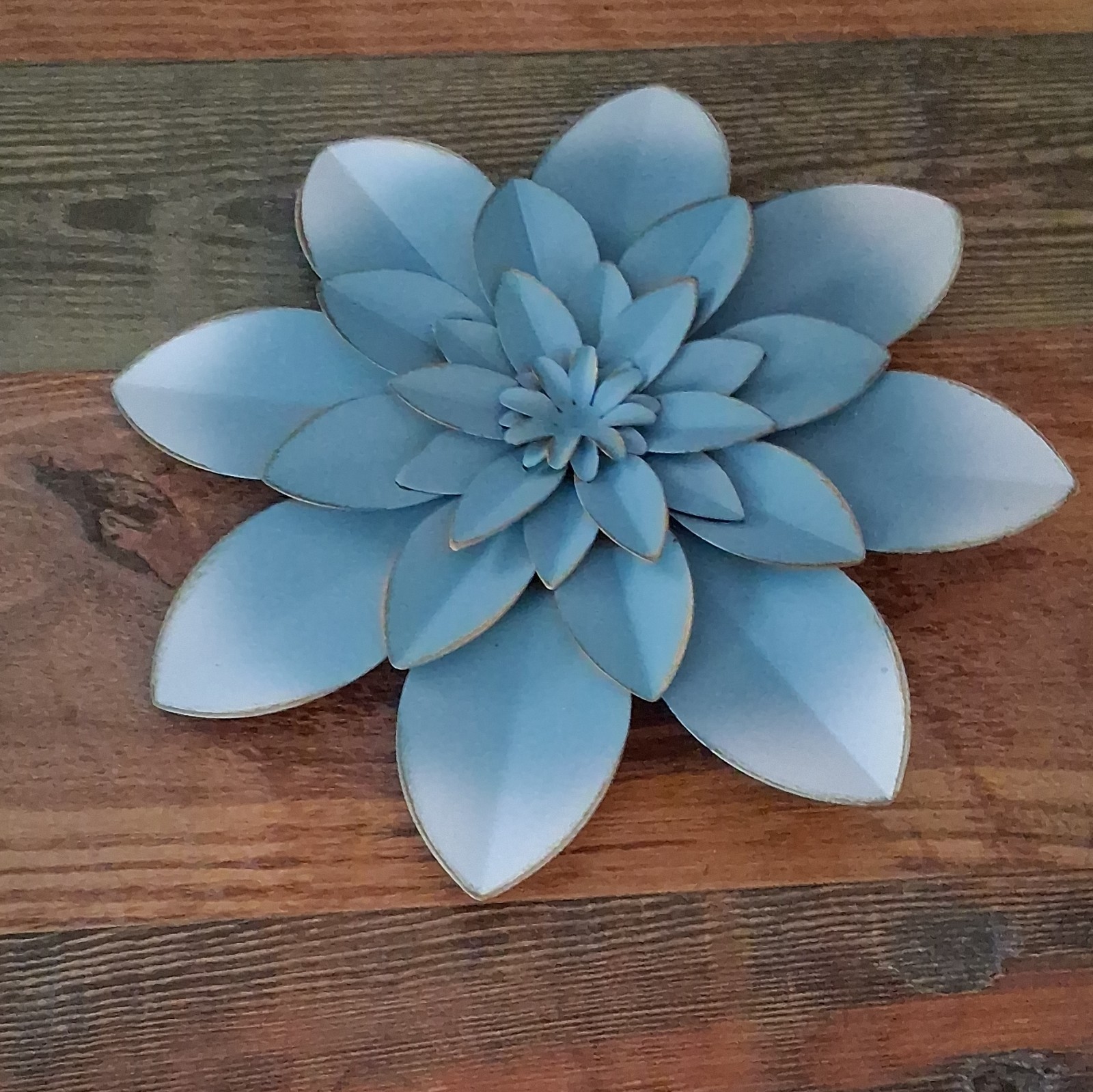 beautiful blue metal flower