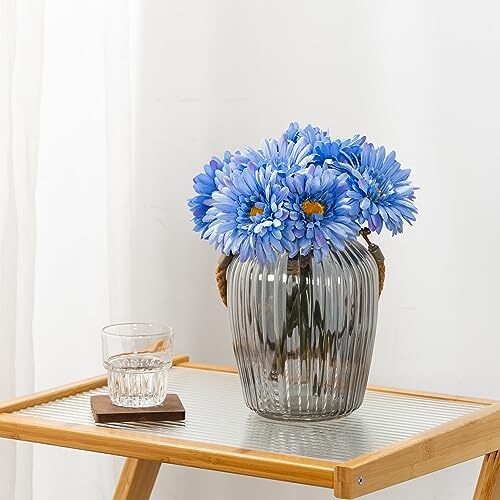 Artificial African Daisies Flowers African Daisy Silk Flowers 10 Blue