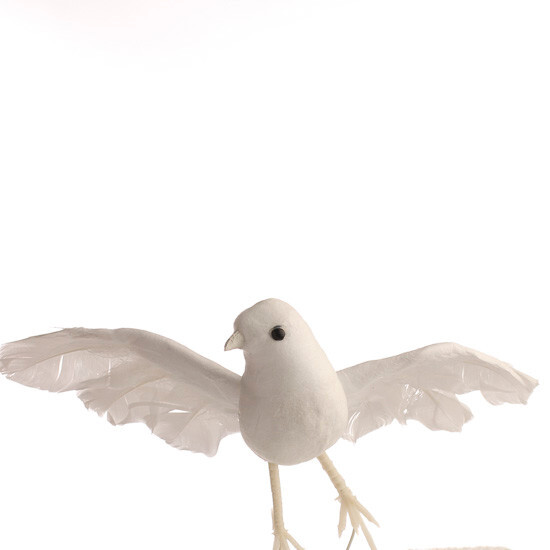 Bulk Package of 12 White Artificial 6″ Wide Dove Birds