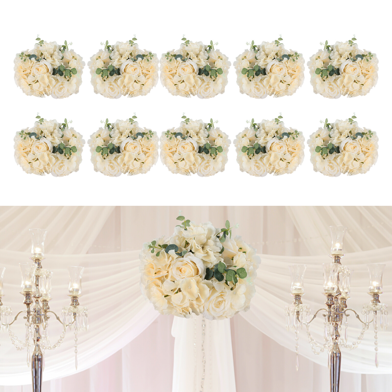 Flower Balls Wedding Rose Centerpieces 10 Pack Fake Flowers Teal Kissing Balls