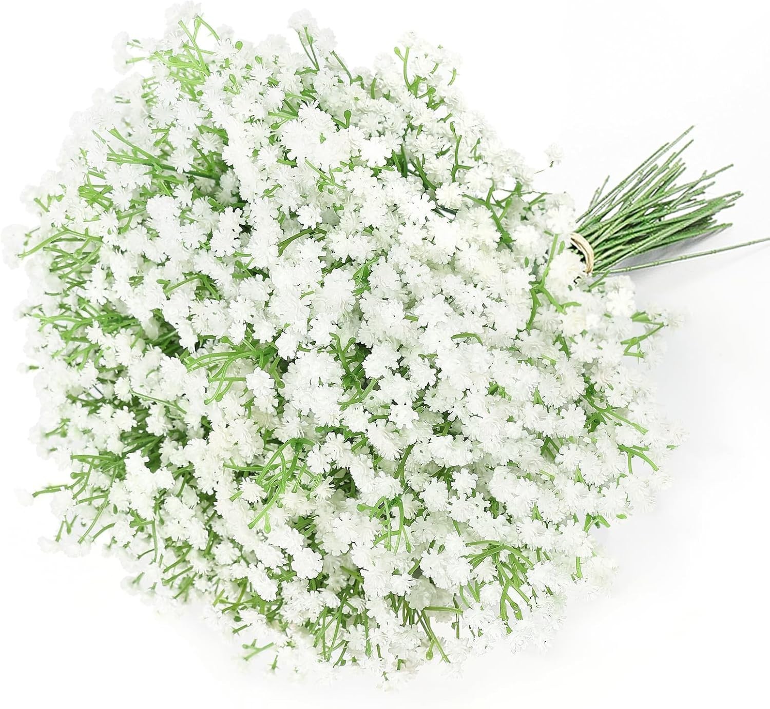 Vivid 30 PCS Faux Babys Breath Flowers – UV Resistant for -Round Beauty