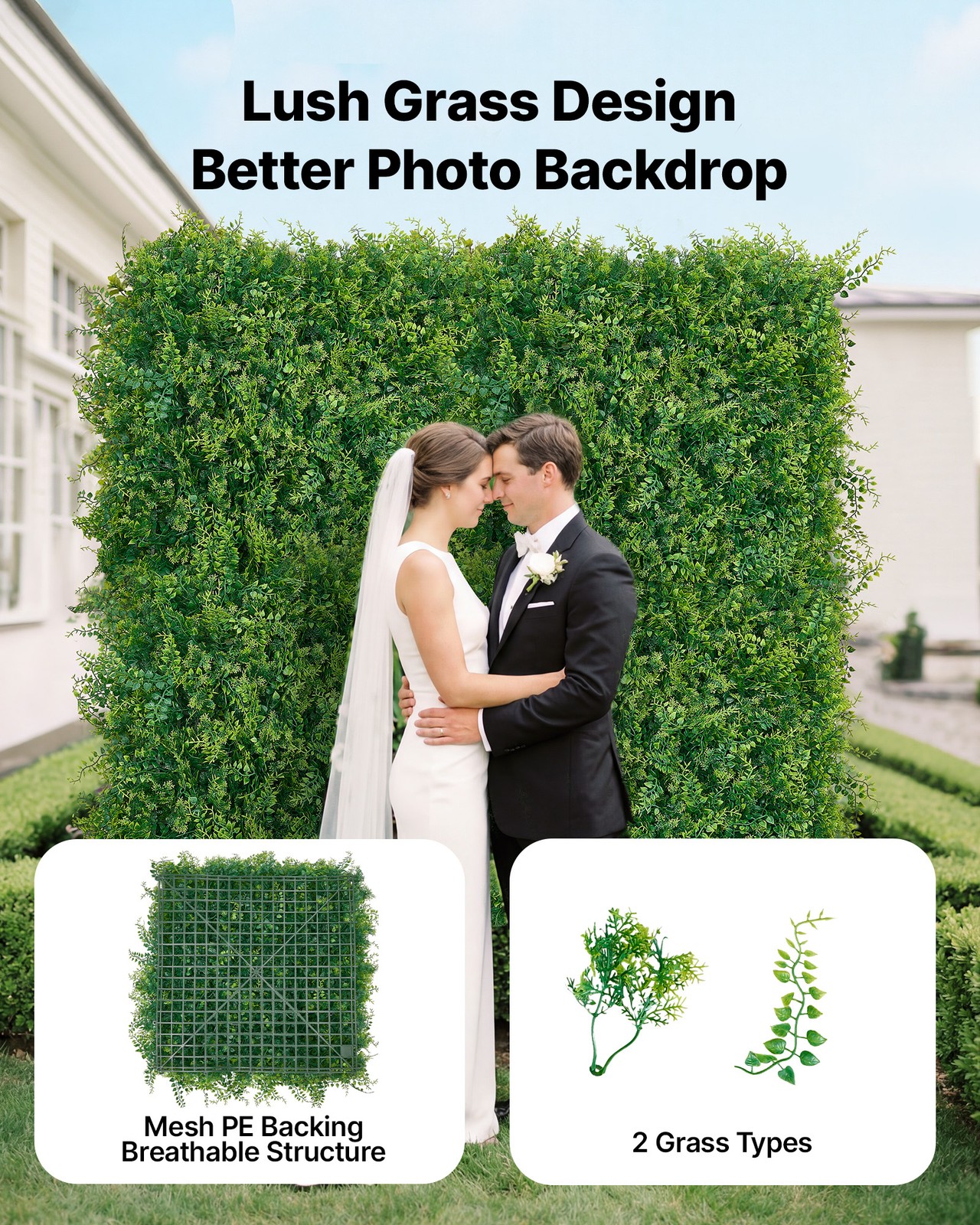 VEVOR Artificial Plant Wall 12PCS 20 x 20 in Fake Boxwood Panels Greenery Patio