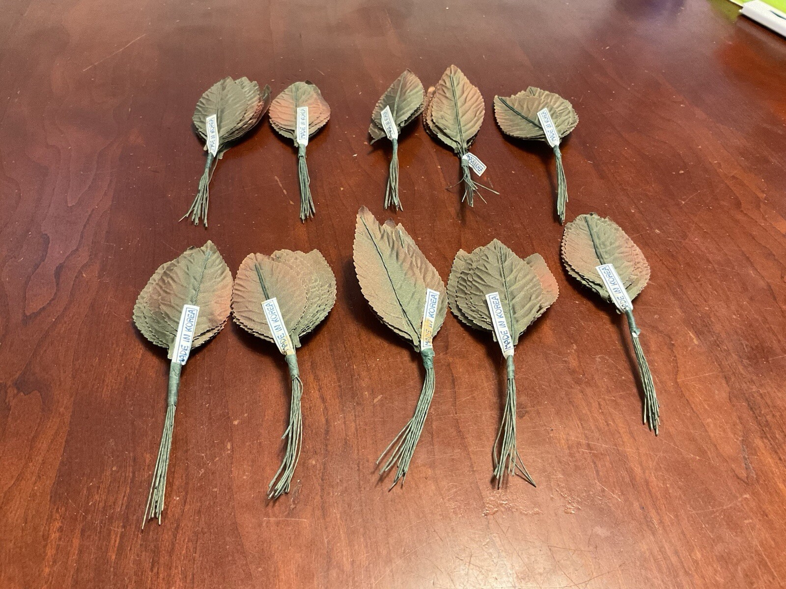 Artificial Fabric Leaves 3” Green Bronze Moss 10 Dozen Item #77MS NEW