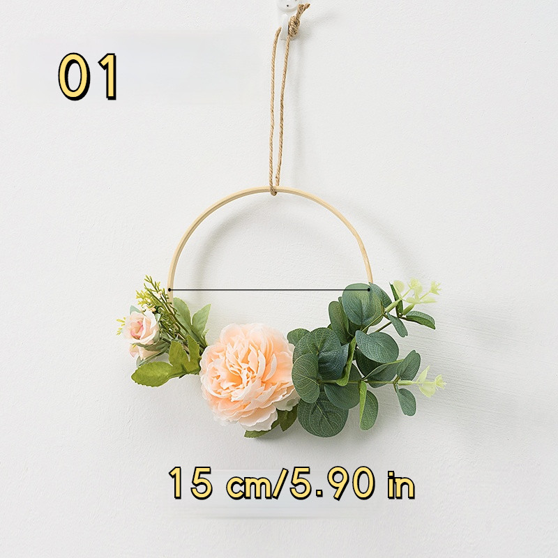 Nordic Bamboo Wreath Artificial Plant Garland Wall Pendant Wedding Hanging