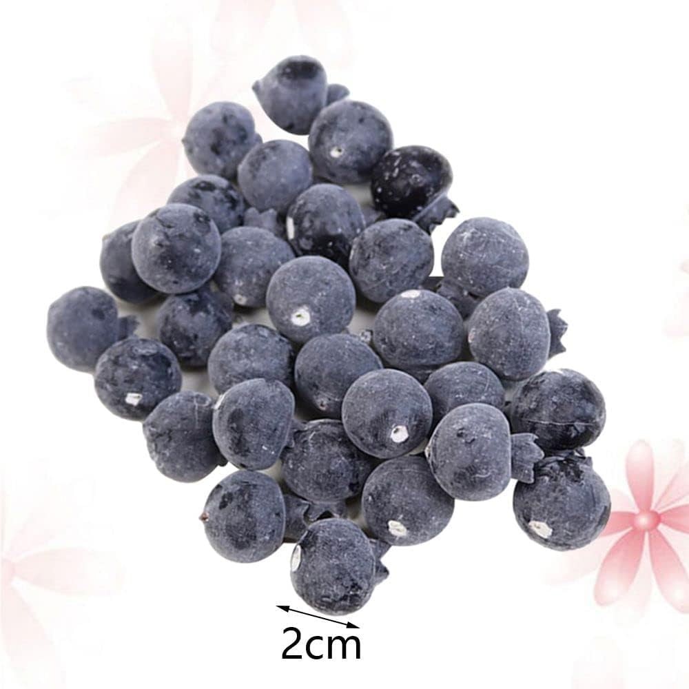 20 Pcs Artificial Blueberries Plastic Fake Blue Plants Realistic Artificial B…