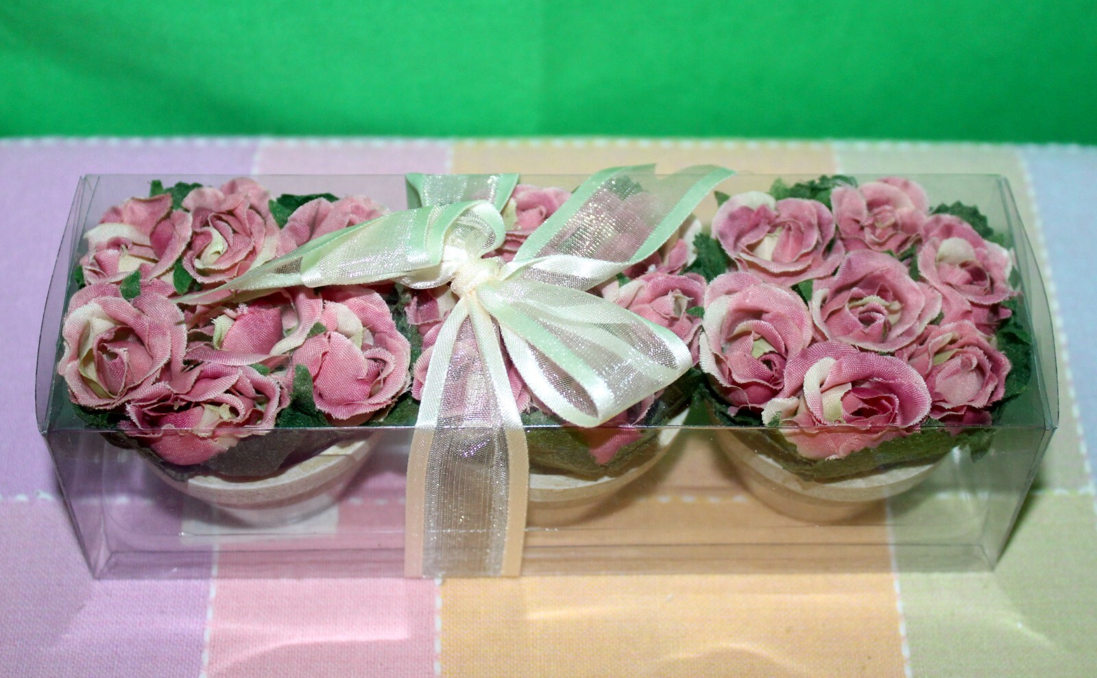 Hallmark *NEW VINTAGE* Set of 3 Miniature Rose Buds in Pots So Cute!