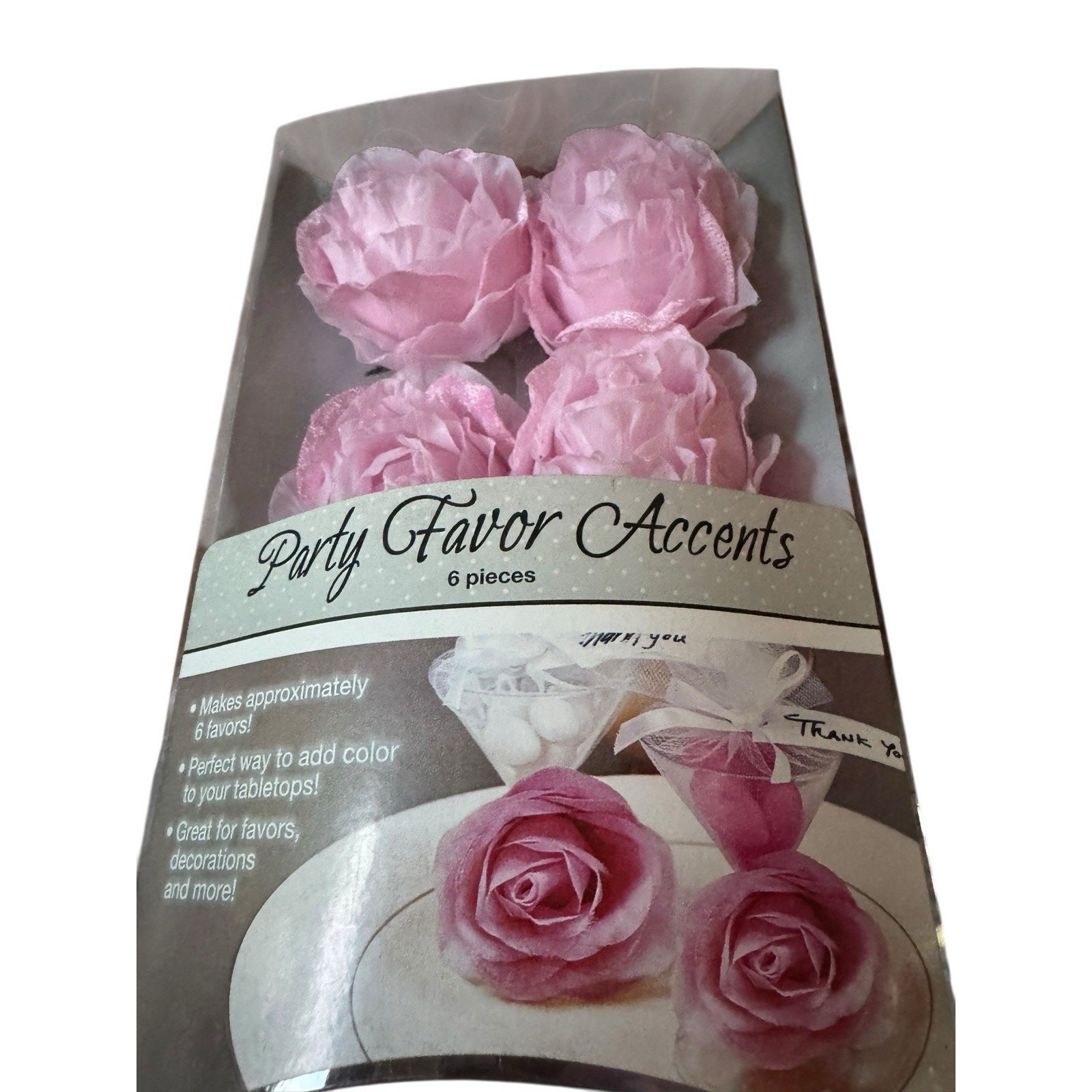 18 Artificial Accent Roses Tabletop Decorations Dinner Party Green Pink Flower