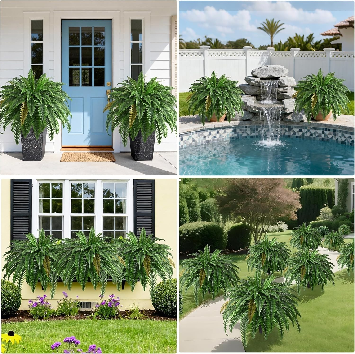 Grandes Plantas Artificiales Exteriores, Helechos Artificiales Para Exteriores.