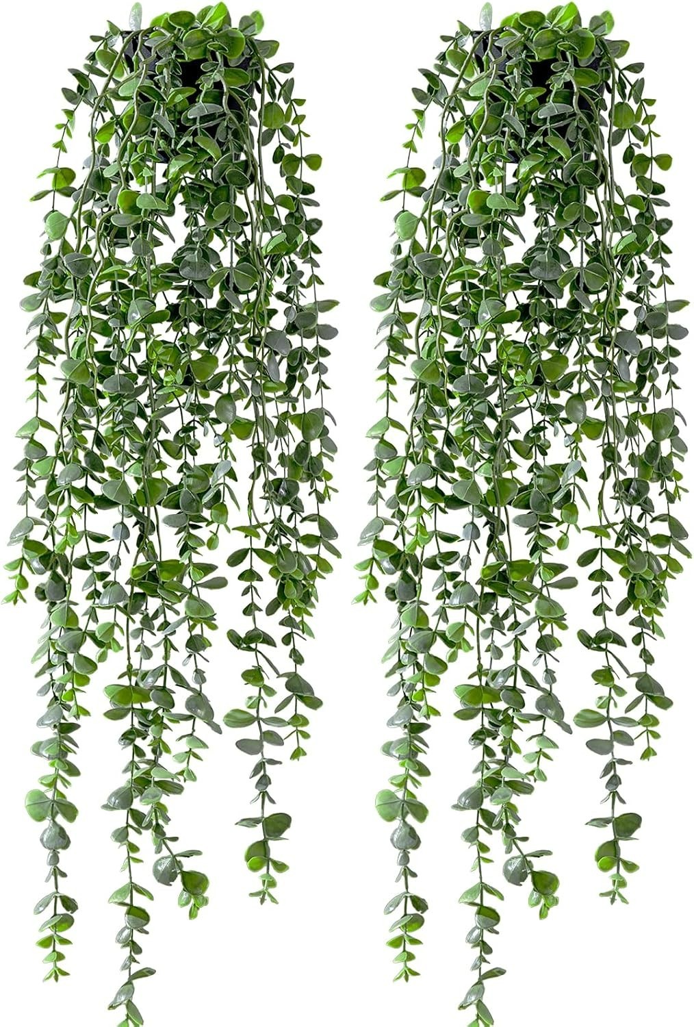 Maintenance-Free Faux Eucalyptus Hanging Planters – Lifelike Decor for Any Room
