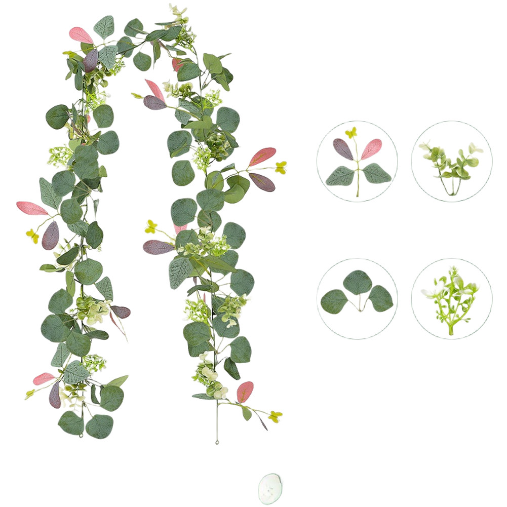PPC Artificial Butterfly Vine Garland 180cm with Handcrafted Eucalyptus Details