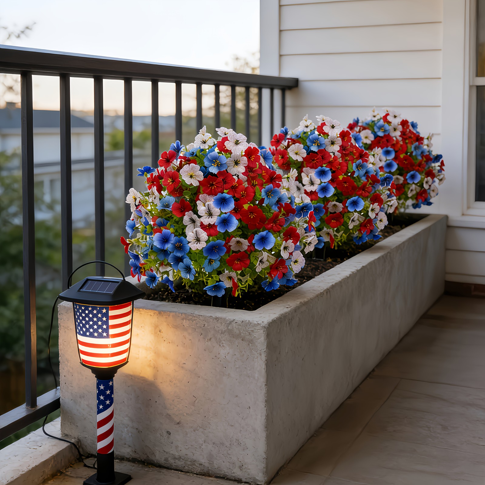 2pcs Independence Day Patriotic Artificial Flowers Outdoor Cemetery Yard Decor