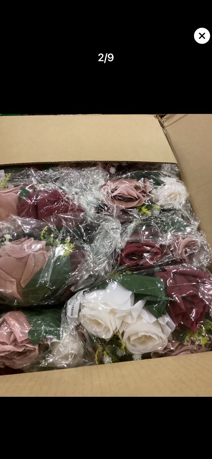 Nuptio Artificial Flower CenterPieces For Tables 10 Piece Burgundy & Dusty Rose